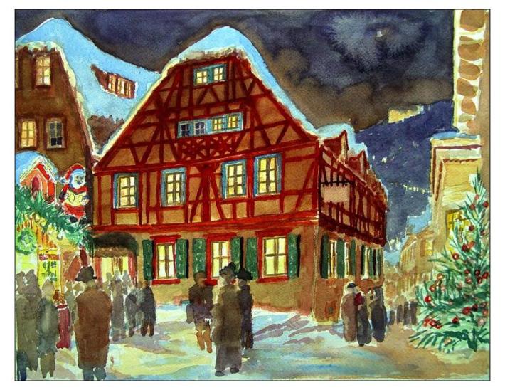 2006 Pittam Christmas card - "Weinachtsmarkt in Germany."