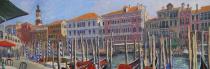 The Grand Canal in Venice, oil painting on canvas (36'' x 96'') by Rod Pittam