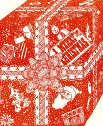 1983 Pittam Christmas card - The Single Red Present